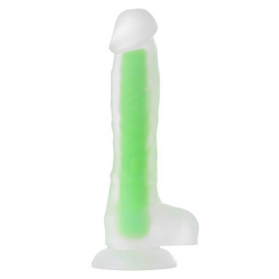 Censan Beyond Clark Glow Gece Parlayan Yeşil Dildo Silikon Şeffaf 22 cm